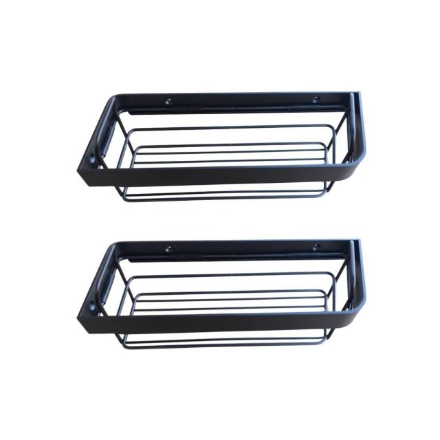 メタルバスケット 幅29cm 2個セット シェルフ お風呂 浴室 シャンプーラック キッチン 調味料 収納 ステンレス 黒 ブラッ < インテリア/ライフ メタルバスケット 幅29cm 2個セット シェルフ お風呂 浴室 シャンプーラック キッチン 調味料 収納 ステンレス 黒 ブラッ < インテリア/ライフの