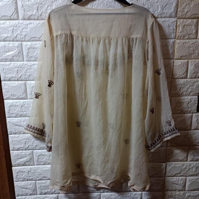 USED★スクエアネック刺繍シースルーチュニック < 女性ファッション  USED★スクエアネック刺繍シースルーチュニック < 女性ファッションの