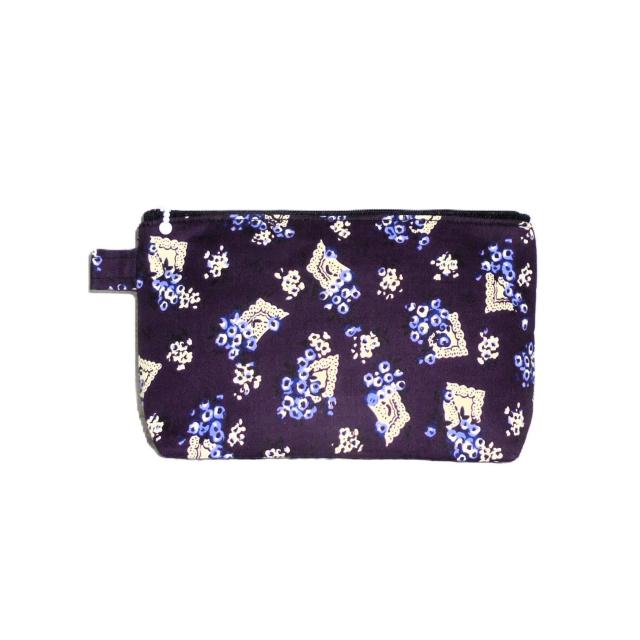 【21p幅】◆ANNA SUI◆アナスイ◆紫花・レース×濃紫地◆ファスナーポーチ < 女性ファッション 【21p幅】◆ANNA SUI◆アナスイ◆紫花・レース×濃紫地◆ファスナーポーチ < 女性ファッションの