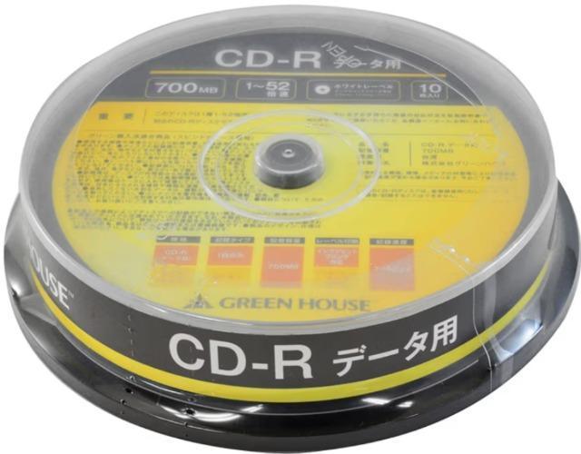 グリーンハウス CD-R メディア (データ用) 容量 700MB 1~52倍速 インクジェットプリンタ ホワイトレーベル 10枚 < PC本体/周辺機器  グリーンハウス CD-R メディア (データ用) 容量 700MB 1~52倍速 インクジェットプリンタ ホワイトレーベル 10枚  < PC本体/周辺機器の