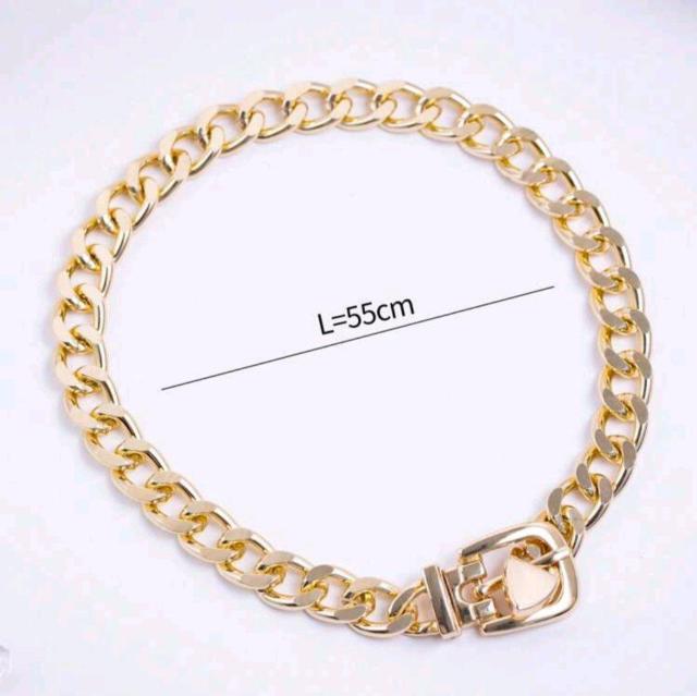 新品★パンク調ベルト型BIGチェーンネックレス < 女性アクセサリー/時計  新品★パンク調ベルト型BIGチェーンネックレス < 女性アクセサリー/時計の