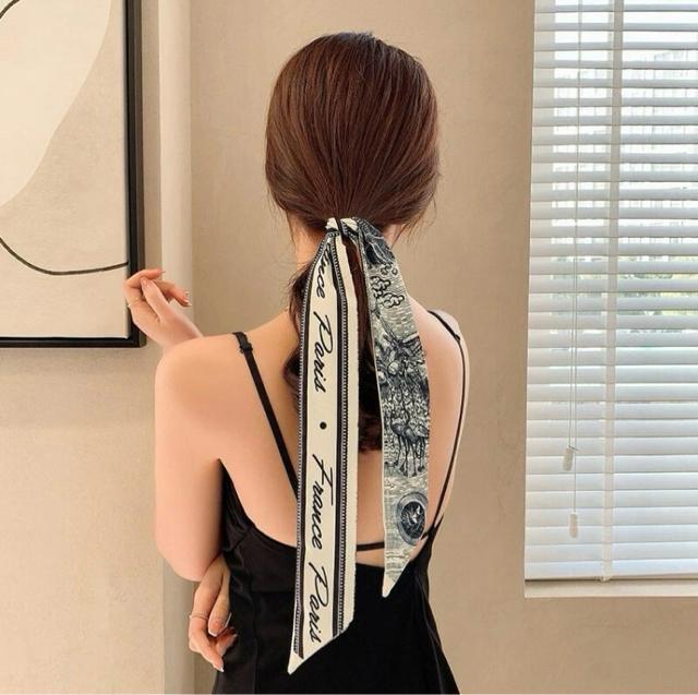韓国ファッション●3weyリボンスカーフ【新品】シルク調スカーフ ヘアアクセサリー < 女性ファッション  韓国ファッション●3weyリボンスカーフ【新品】シルク調スカーフ ヘアアクセサリー < 女性ファッションの