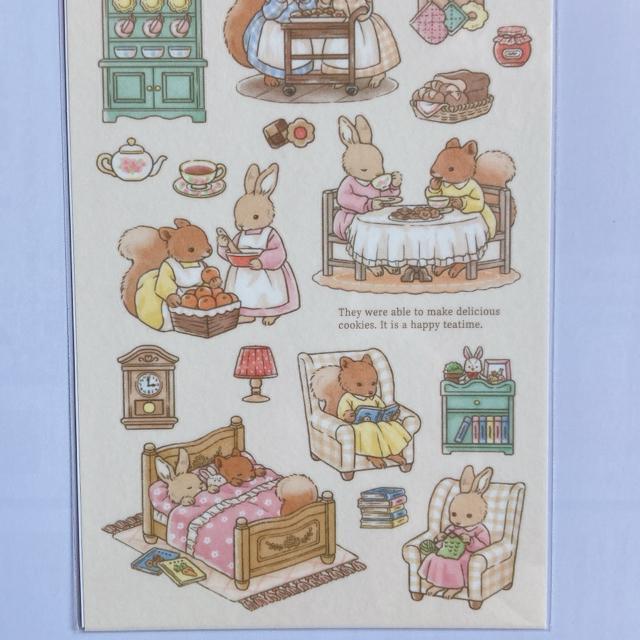 絵本風 うさぎとリス コラージュ 素材 デコレーション シール マスキングテープ N2m < インテリア/ライフ  絵本風 うさぎとリス コラージュ 素材 デコレーション シール マスキングテープ N2m < インテリア/ライフの