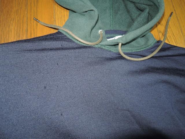 sacai サカイ × JOHN SMEDLEY ジョン スメドレー ニット切替 パーカー 1 紺緑 バイカラー 薄手 カットソー < ブランド  sacai サカイ × JOHN SMEDLEY ジョン スメドレー ニット切替 パーカー 1 紺緑 バイカラー 薄手 カットソー < ブランドの
