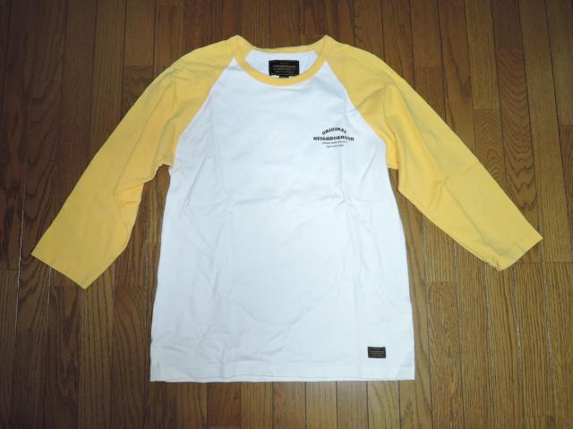 NEIGHBORHOOD ネイバーフッド 7分丈 ロンTシャツ M 白黄色 胸ロゴ LOGO ラグラン カットソー < ブランド  NEIGHBORHOOD ネイバーフッド 7分丈 ロンTシャツ M 白黄色 胸ロゴ LOGO ラグラン カットソー  < ブランドの