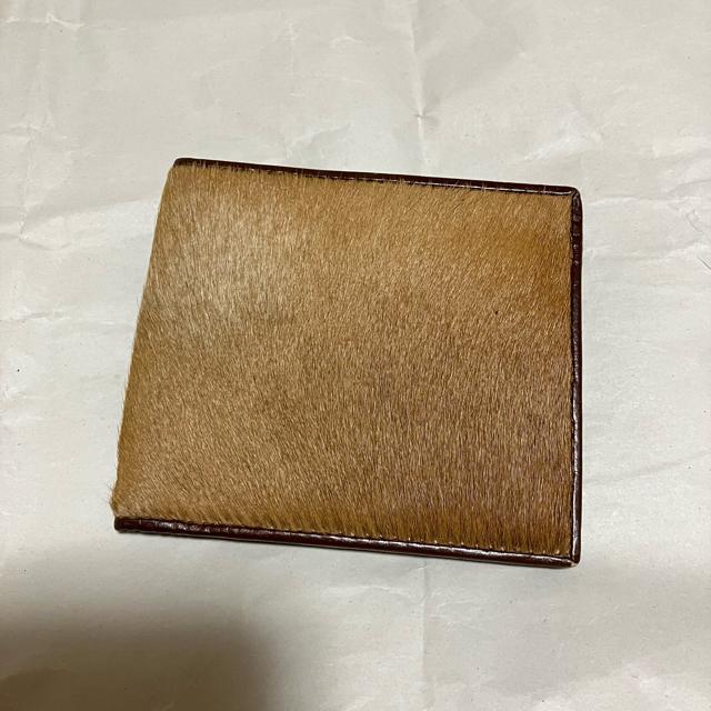 【ヴィンテージ】【ノーブランド扱い】毛 / レザー 二つ折り財布(小銭入れなし) < 男性ファッション 【ヴィンテージ】【ノーブランド扱い】毛 / レザー 二つ折り財布(小銭入れなし) < 男性ファッションの
