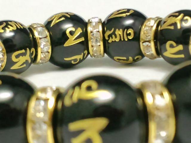 六字真言金彫りオニキスx金ロンデル黒瑪瑙 < 男性アクセサリー/時計  六字真言金彫りオニキスx金ロンデル黒瑪瑙 < 男性アクセサリー/時計の