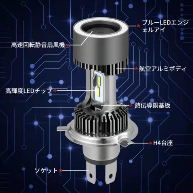 バイク用ライトバルブ バイク用LEDライト 青いリング状の光 H4/HS1 Hi/Lo 切替 1個入り < 自動車/バイク バイク用ライトバルブ バイク用LEDライト 青いリング状の光 H4/HS1 Hi/Lo 切替 1個入り < 自動車/バイク