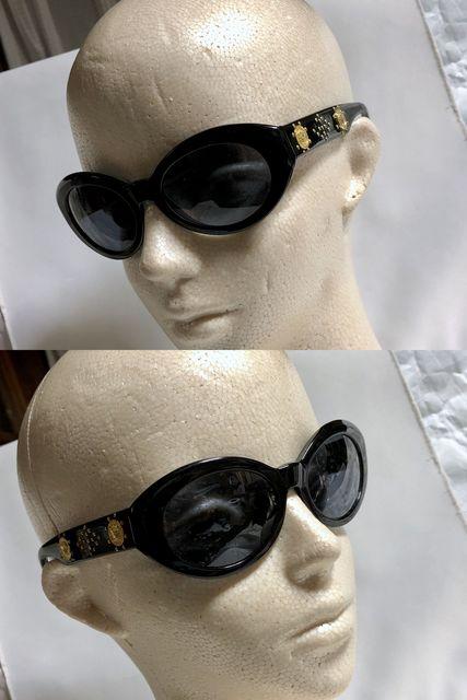 正規 VERSACEヴェルサーチ 2連メデューサロゴ×スタッズ装飾サングラス 黒×ゴールド クラシックアイウェア < ブランド 正規 VERSACEヴェルサーチ 2連メデューサロゴ×スタッズ装飾サングラス 黒×ゴールド クラシックアイウェア < ブランドの