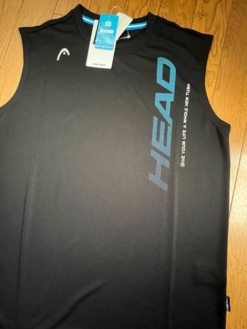 Lサイズ!高貴紳士的!ブランド品!HEAD!吸水速乾!あらゆるシーンに対応!メッシュ素材!ノースリーブ!Tシャツ!ブラック色合い! < 男性ファッション  Lサイズ!高貴紳士的!ブランド品!HEAD!吸水速乾!あらゆるシーンに対応!メッシュ素材!ノースリーブ!Tシャツ!ブラック色合い!  < 男性ファッションの