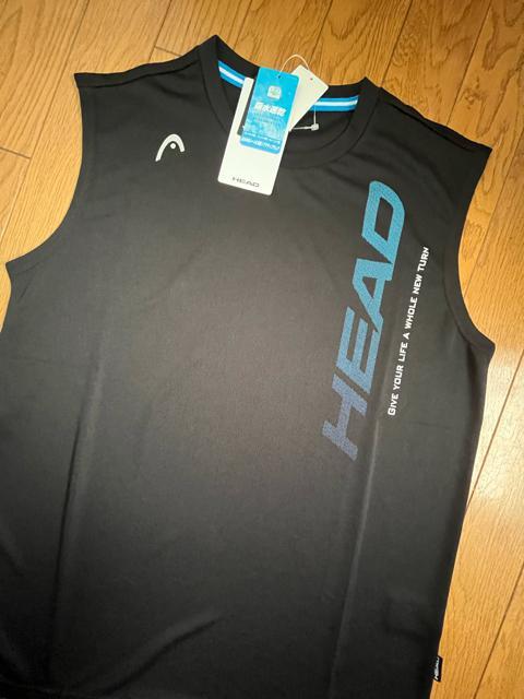 Lサイズ!高貴紳士的!ブランド品!HEAD!吸水速乾!あらゆるシーンに対応!メッシュ素材!ノースリーブ!Tシャツ!ブラック色合い! < 男性ファッション  Lサイズ!高貴紳士的!ブランド品!HEAD!吸水速乾!あらゆるシーンに対応!メッシュ素材!ノースリーブ!Tシャツ!ブラック色合い! < 男性ファッションの