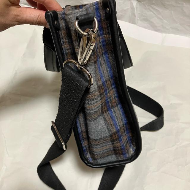 【Samantha Thavasa】 タータンチェック スクエアトート グレー 2way < ブランド 【Samantha Thavasa】 タータンチェック スクエアトート グレー 2way < ブランドの