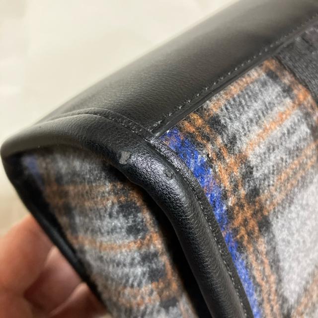 【Samantha Thavasa】 タータンチェック スクエアトート グレー 2way < ブランド 【Samantha Thavasa】 タータンチェック スクエアトート グレー 2way < ブランドの