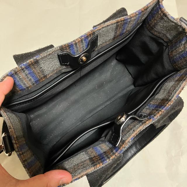 【Samantha Thavasa】 タータンチェック スクエアトート グレー 2way < ブランド 【Samantha Thavasa】 タータンチェック スクエアトート グレー 2way < ブランドの