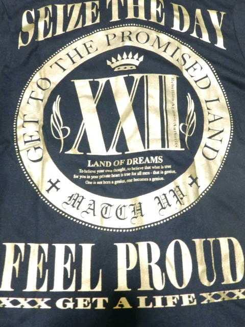 悪羅悪羅.オラオラ.お兄♪VネックプリントロンT ブラック×ゴールド L < 男性ファッション 悪羅悪羅.オラオラ.お兄♪VネックプリントロンT ブラック×ゴールド L < 男性ファッションの