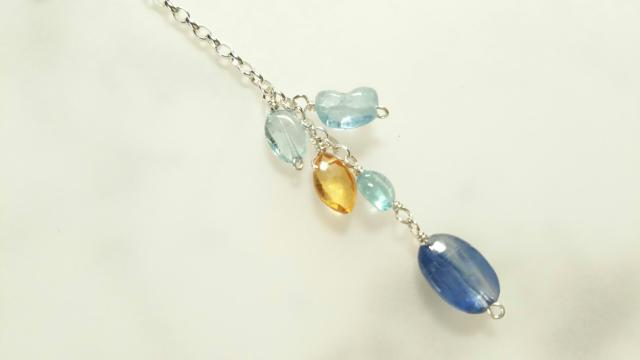 片耳用*シトリンとカイヤナイトのロングピアス*SF 21003 < 女性アクセサリー/時計 片耳用*シトリンとカイヤナイトのロングピアス*SF 21003 < 女性アクセサリー/時計の