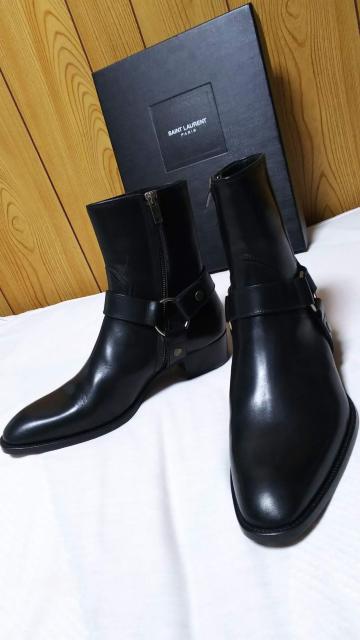 正規未 サンローランパリ ワイアット ハーネスリングヒールブーツ 黒 40 25.5~26.5 YSL メンズ 付属品 保証書有 < ブランド  正規未 サンローランパリ ワイアット ハーネスリングヒールブーツ 黒 40 25.5~26.5 YSL メンズ 付属品 保証書有 < ブランドの