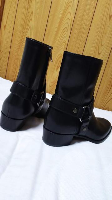 正規未 サンローランパリ ワイアット ハーネスリングヒールブーツ 黒 40 25.5~26.5 YSL メンズ 付属品 保証書有 < ブランド  正規未 サンローランパリ ワイアット ハーネスリングヒールブーツ 黒 40 25.5~26.5 YSL メンズ 付属品 保証書有 < ブランドの