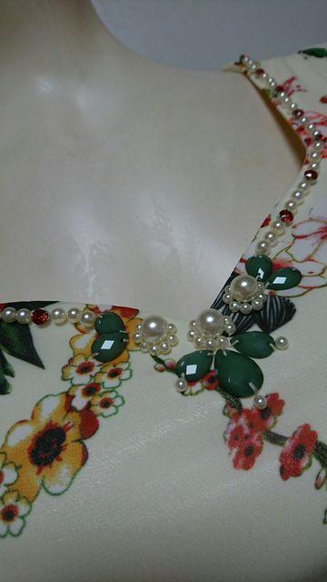 花柄ペプラム パフ袖 ナイトドレス < 女性ファッション  花柄ペプラム パフ袖 ナイトドレス < 女性ファッションの