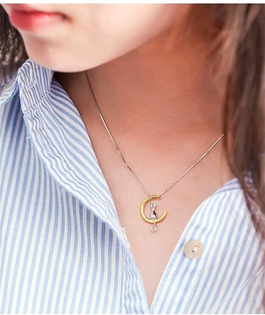 爆ヤス390円猫好き★超人気 銀メッキネックレス 月 可愛い猫 ゴールド < 女性アクセサリー/時計  爆ヤス390円猫好き★超人気 銀メッキネックレス 月 可愛い猫 ゴールド < 女性アクセサリー/時計の