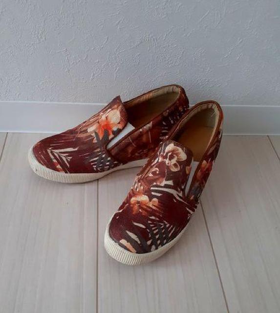 E hyphen world gallery◆ブラウンハイビスカス ハイカット スニーカー L < ブランド  E hyphen world gallery◆ブラウンハイビスカス ハイカット スニーカー L  < ブランドの