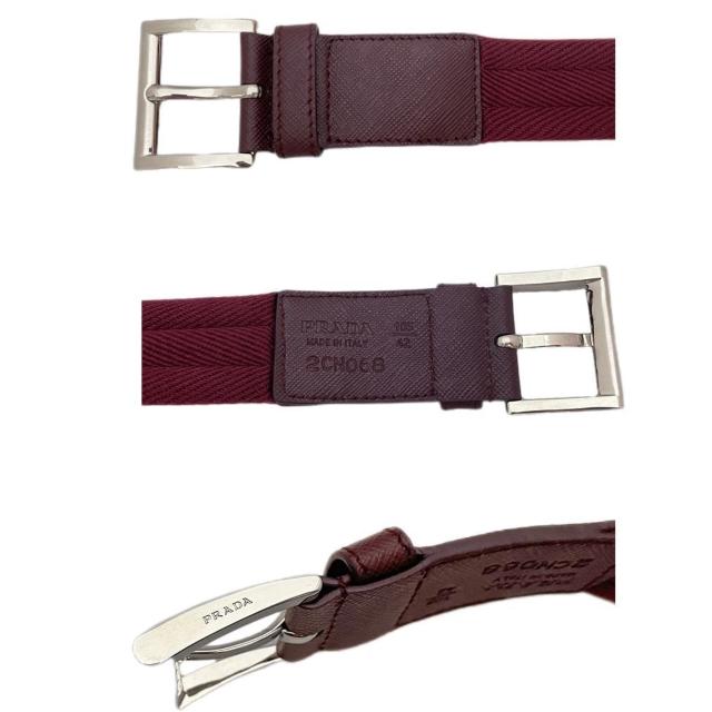 新品プラダPRADAメンズ キャンバスベルト ボルド < ブランド 新品プラダPRADAメンズ キャンバスベルト ボルド < ブランドの