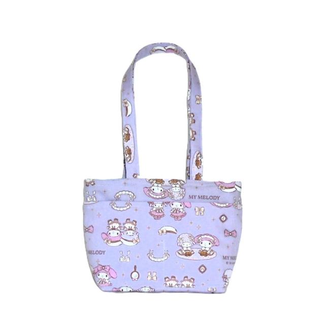 ◆ちょっと持ちお散歩ミニバッグ◆MY MELODY◆マイメロ・ピアノ×ラベンダー地◆外ポケC < 女性ファッション ◆ちょっと持ちお散歩ミニバッグ◆MY MELODY◆マイメロ・ピアノ×ラベンダー地◆外ポケC < 女性ファッションの
