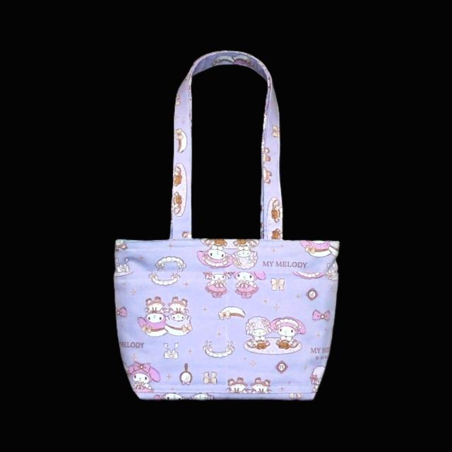 ◆ちょっと持ちお散歩ミニバッグ◆MY MELODY◆マイメロ・ピアノ×ラベンダー地◆外ポケC < 女性ファッション ◆ちょっと持ちお散歩ミニバッグ◆MY MELODY◆マイメロ・ピアノ×ラベンダー地◆外ポケC < 女性ファッションの