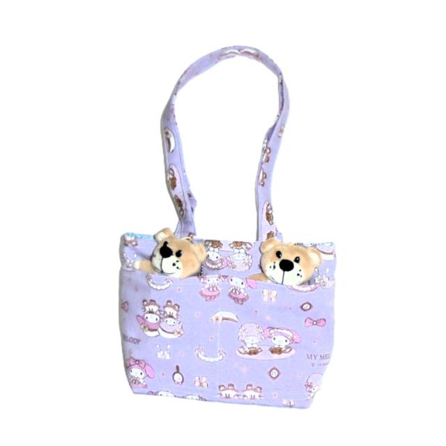 ◆ちょっと持ちお散歩ミニバッグ◆MY MELODY◆マイメロ・ピアノ×ラベンダー地◆外ポケC < 女性ファッション ◆ちょっと持ちお散歩ミニバッグ◆MY MELODY◆マイメロ・ピアノ×ラベンダー地◆外ポケC < 女性ファッションの