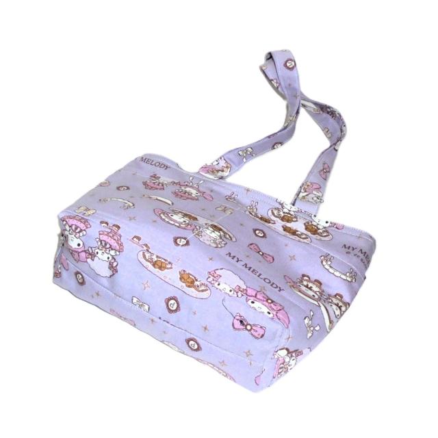 ◆ちょっと持ちお散歩ミニバッグ◆MY MELODY◆マイメロ・ピアノ×ラベンダー地◆外ポケC < 女性ファッション ◆ちょっと持ちお散歩ミニバッグ◆MY MELODY◆マイメロ・ピアノ×ラベンダー地◆外ポケC < 女性ファッションの