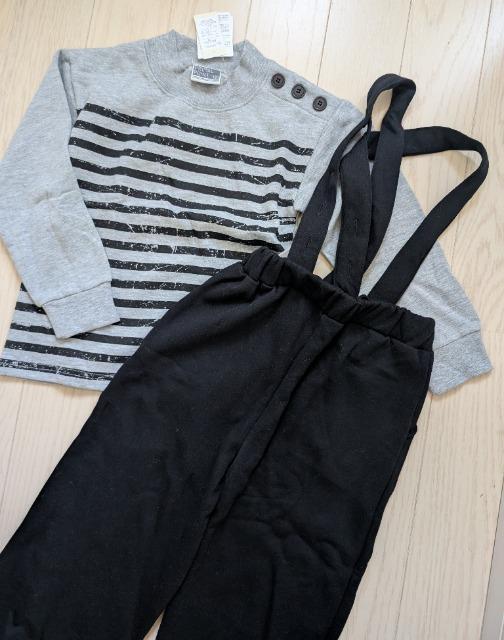 120★PRIMAL POINT★裏起毛トレーナー+サスペンダーパンツ★新品 < キッズ/ベビー 120★PRIMAL POINT★裏起毛トレーナー+サスペンダーパンツ★新品 < キッズ/ベビーの