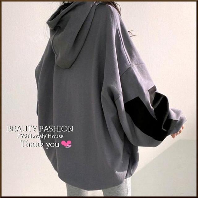 〜4L5L6L*BIG.「BABY」ロゴドルマンパーカートップス*灰 < 女性ファッション 〜4L5L6L*BIG.「BABY」ロゴドルマンパーカートップス*灰 < 女性ファッションの