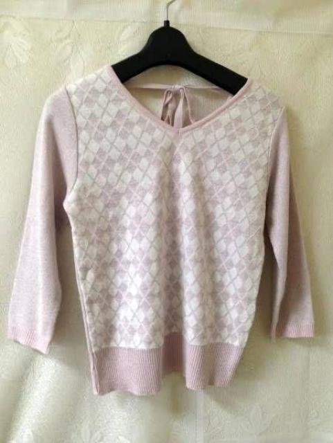 カールパークレーン★アーガイル リボン ニット カットソー M < ブランド  カールパークレーン★アーガイル リボン ニット カットソー M  < ブランドの