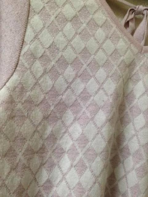 カールパークレーン★アーガイル リボン ニット カットソー M < ブランド  カールパークレーン★アーガイル リボン ニット カットソー M < ブランドの