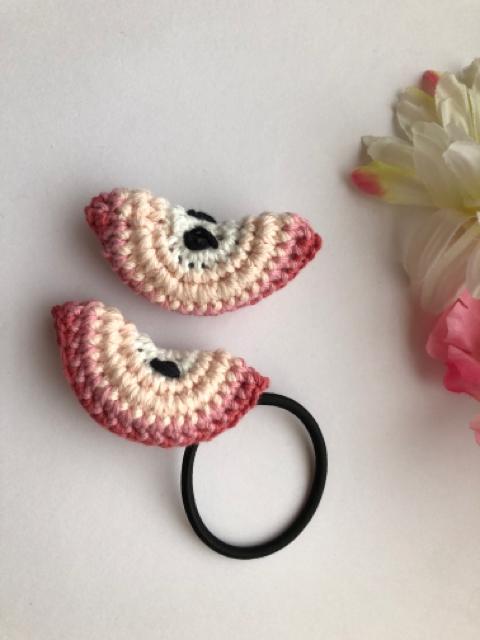 ハンドメイド  ヘアゴム ブローチ サクサクリンゴ♪ コットン < 女性ファッション  ハンドメイド  ヘアゴム ブローチ サクサクリンゴ♪ コットン < 女性ファッションの