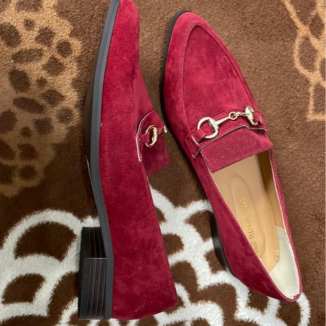 新品アーバンリサーチスエード調ローファー赤 < ブランド  新品アーバンリサーチスエード調ローファー赤 < ブランドの