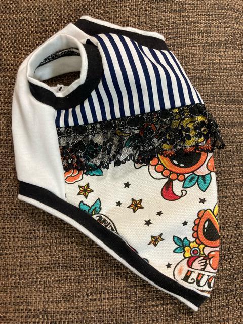 S★ハンドメイド ヒスミニ シャツ バラ柄 黒 フリル ストライプ 犬服★ < ペット/手芸/園芸  S★ハンドメイド ヒスミニ シャツ バラ柄 黒 フリル ストライプ 犬服★ < ペット/手芸/園芸の