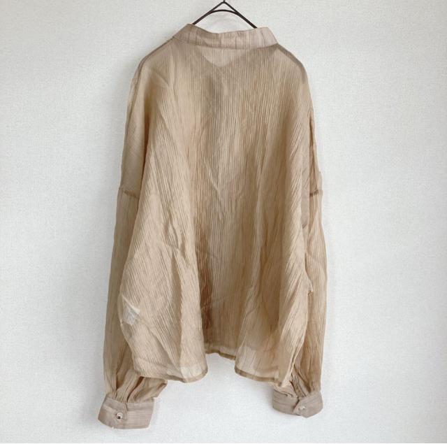 美品?NOAHL シアーブラウス 透け感 ライトブラウン ゆったり < 女性ファッション  美品?NOAHL シアーブラウス 透け感 ライトブラウン ゆったり < 女性ファッションの