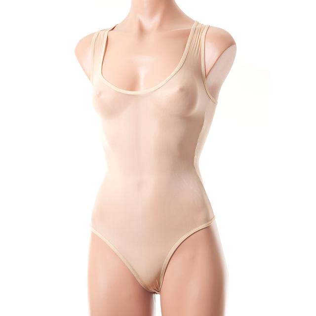 超極薄&光沢 5デニール シルキーレオタード ベージュ < 女性ファッション  超極薄&光沢 5デニール シルキーレオタード ベージュ  < 女性ファッションの