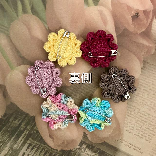 ハンドメイド♪レース編み ぽこぽこ花びらのお花モチーフブローチ < 女性ファッション  ハンドメイド♪レース編み ぽこぽこ花びらのお花モチーフブローチ < 女性ファッションの
