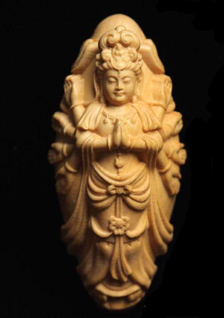 送料無料 柘植 木彫根付 千手観音 < インテリア/ライフ  送料無料 柘植 木彫根付 千手観音  < インテリア/ライフの