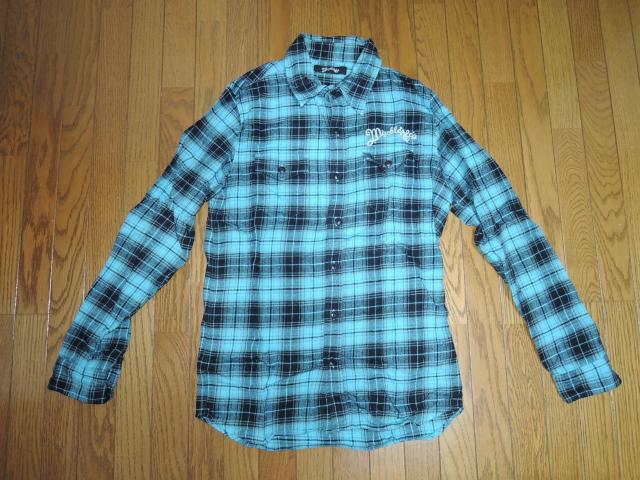 MARBLES マーブルズ チェックシャツ S 青黒系 特殊加工 長袖シャツ TMT < ブランド  MARBLES マーブルズ チェックシャツ S 青黒系 特殊加工 長袖シャツ TMT  < ブランドの