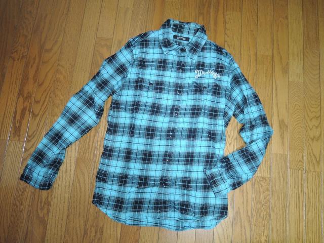 MARBLES マーブルズ チェックシャツ S 青黒系 特殊加工 長袖シャツ TMT < ブランド  MARBLES マーブルズ チェックシャツ S 青黒系 特殊加工 長袖シャツ TMT < ブランドの