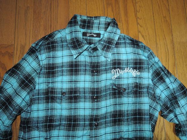 MARBLES マーブルズ チェックシャツ S 青黒系 特殊加工 長袖シャツ TMT < ブランド  MARBLES マーブルズ チェックシャツ S 青黒系 特殊加工 長袖シャツ TMT < ブランドの