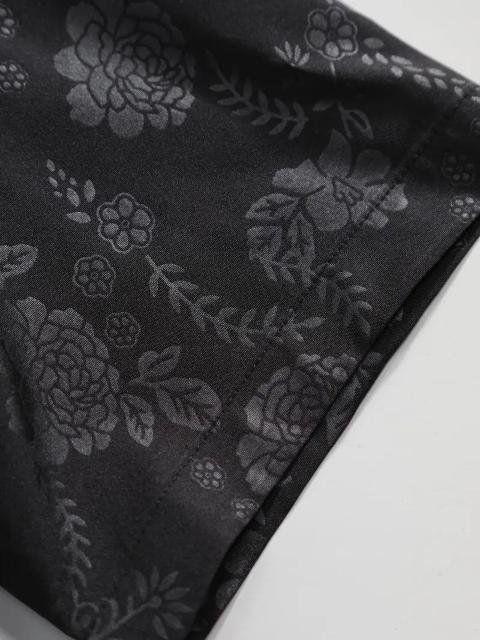 超お買い得1190円★メンズサマーフローラルプリント半袖シャツ ブラックにホワイトフローラル USAサイズS(日本サイズL相当) < 男性ファッション  超お買い得1190円★メンズサマーフローラルプリント半袖シャツ ブラックにホワイトフローラル USAサイズS(日本サイズL相当) < 男性ファッションの