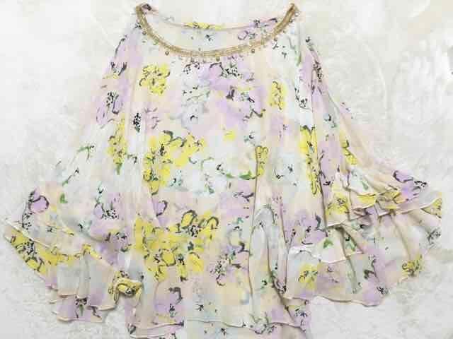 GRACECONTINENTALドルマンフラワーチュニックシースルートップス < ブランド GRACECONTINENTALドルマンフラワーチュニックシースルートップス < ブランドの