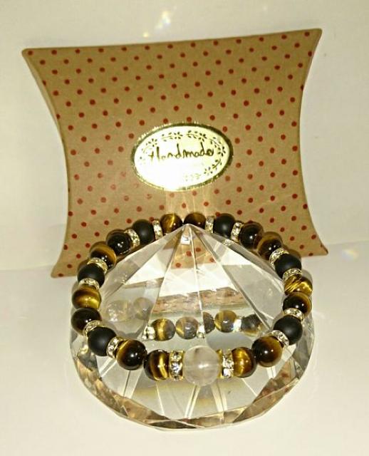 金運☆プラチナルチル&タイガーアイ&フロストオニキス☆ブレス☆18p < 男性アクセサリー/時計  金運☆プラチナルチル&タイガーアイ&フロストオニキス☆ブレス☆18p < 男性アクセサリー/時計の