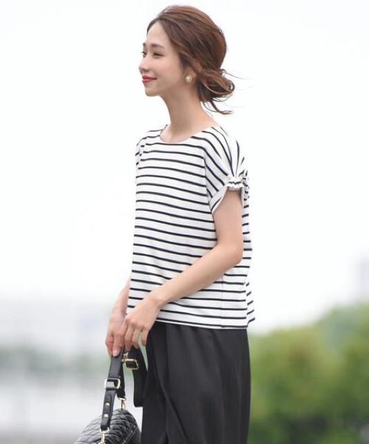 定価7,590円●袖タックプルオーバー ボーダー柄【新品】ケティシェリー < 女性ファッション  定価7,590円●袖タックプルオーバー ボーダー柄【新品】ケティシェリー < 女性ファッションの