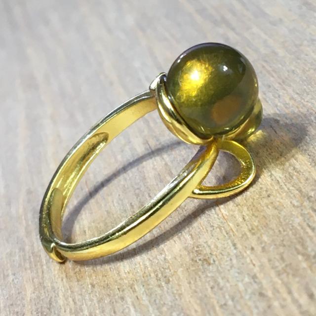 《No.R085》天然琥珀 ブルーアンバー フリーサイズring < 女性アクセサリー/時計  《No.R085》天然琥珀 ブルーアンバー フリーサイズring < 女性アクセサリー/時計の