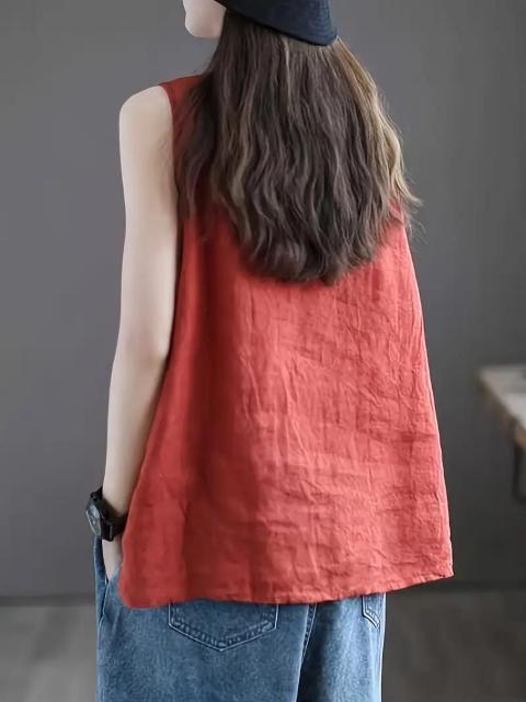 超お買い得1390円★ ボタンデタイル、夏用のルーズフィット、通気性とスタイリッシュ、レディースタンクトップ 日本サイズM 赤 < 女性ファッション  超お買い得1390円★ ボタンデタイル、夏用のルーズフィット、通気性とスタイリッシュ、レディースタンクトップ 日本サイズM 赤 < 女性ファッションの